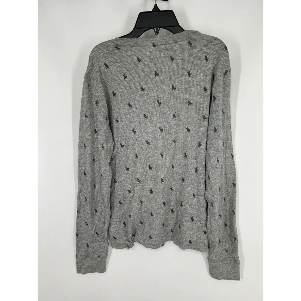 Polo Ralph‎ Lauren Pony Logo AOP All Over Print Logo Thermal Waffle Knit Small